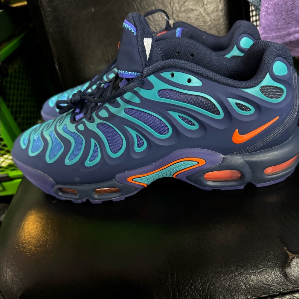 Nike Kids Sneakers - Navy and Teal with Orange Accents